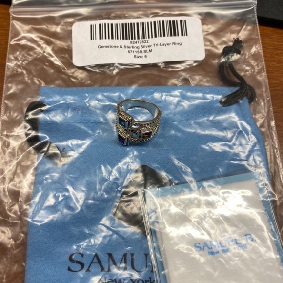 NWT Samuel B. Collection Gemstone and Sterling Silver Tri-Layer Ring - Picture 2 of 2